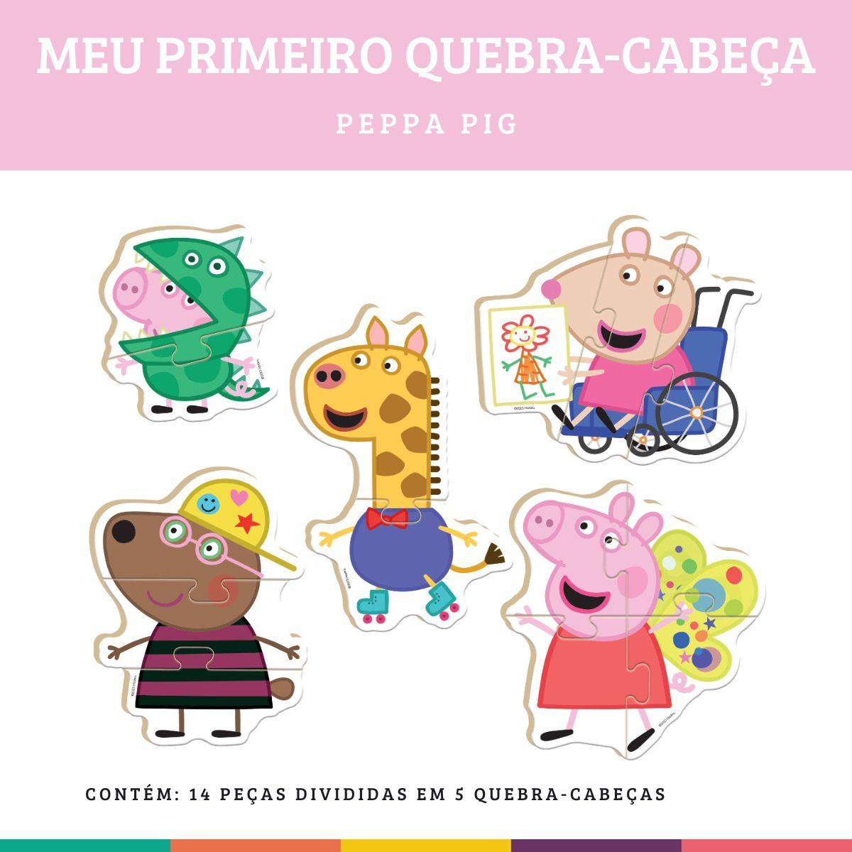 Meu Primeiro Quebra Cabeça Peppa Pig 14 Peças Nig Brinquedos Meu Primeiro Quebra Cabeça Peppa Pig 14 Peças Nig Brinquedos