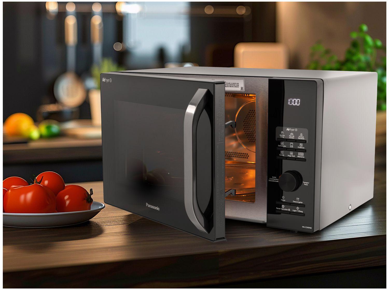 Micro-ondas AirFryer 4 em 1 Panasonic CD89 Black Glass 30L