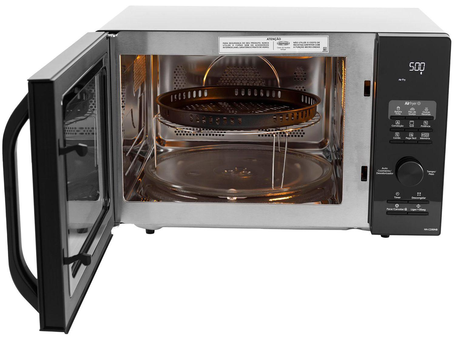 Micro-ondas AirFryer 4 em 1 Panasonic CD89 Black Glass 30L