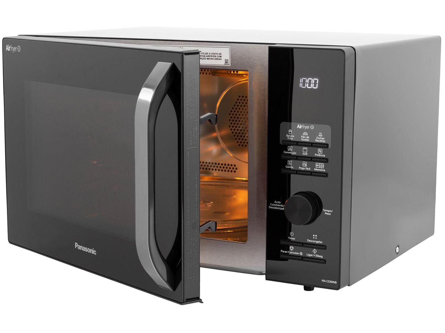 Micro-ondas AirFryer 4 em 1 Panasonic CD89 Black Glass 30L
