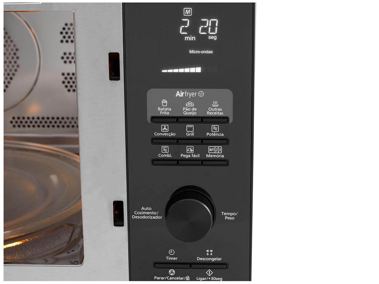 Micro-ondas AirFryer 4 em 1 Panasonic CD89 Black Glass 30L
