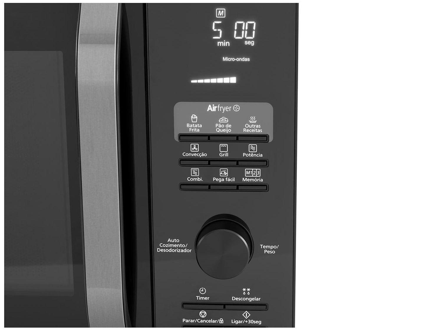 Micro-ondas AirFryer 4 em 1 Panasonic CD89 Black Glass 30L