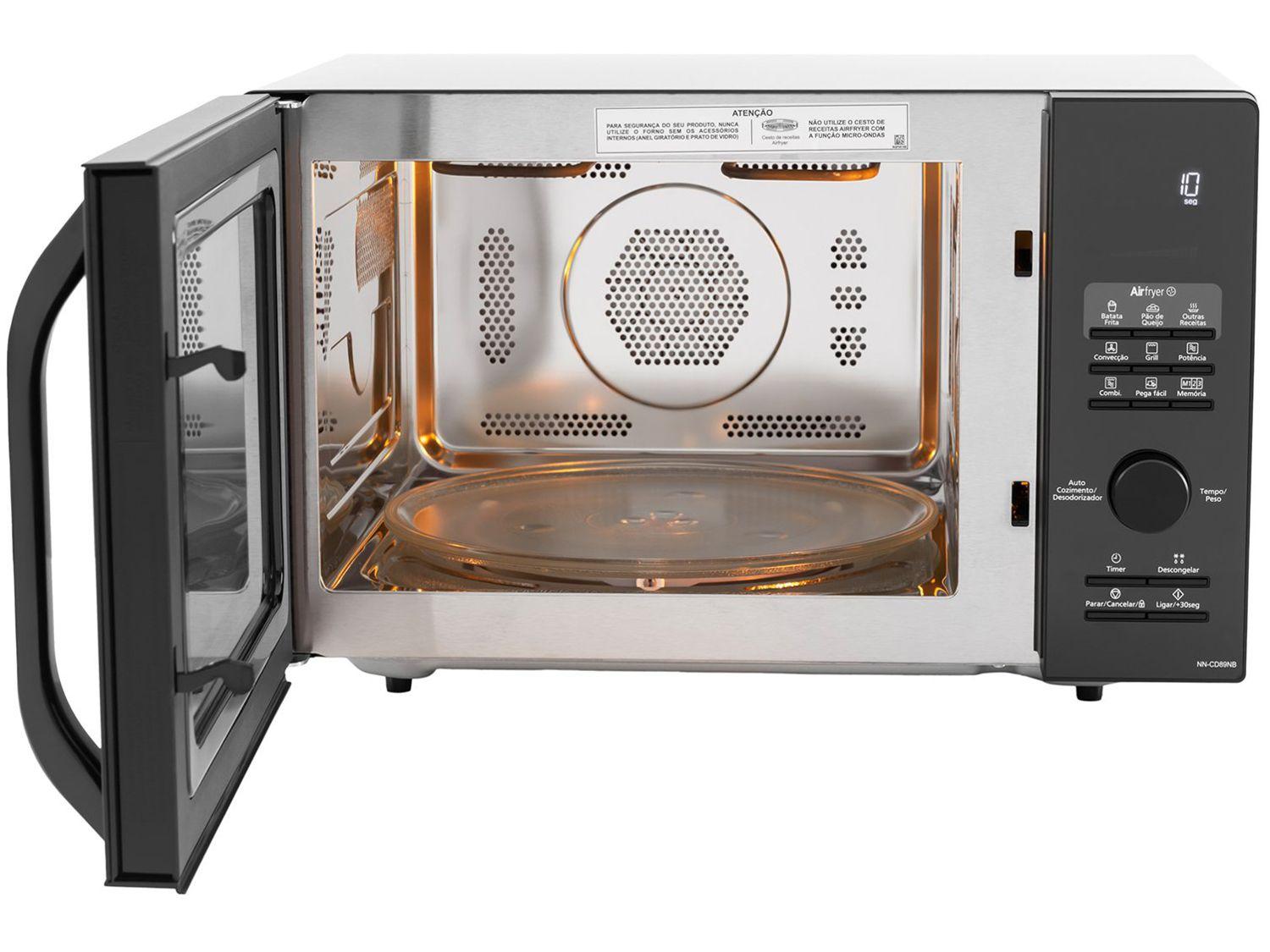 Micro-ondas AirFryer 4 em 1 Panasonic CD89 Black Glass 30L