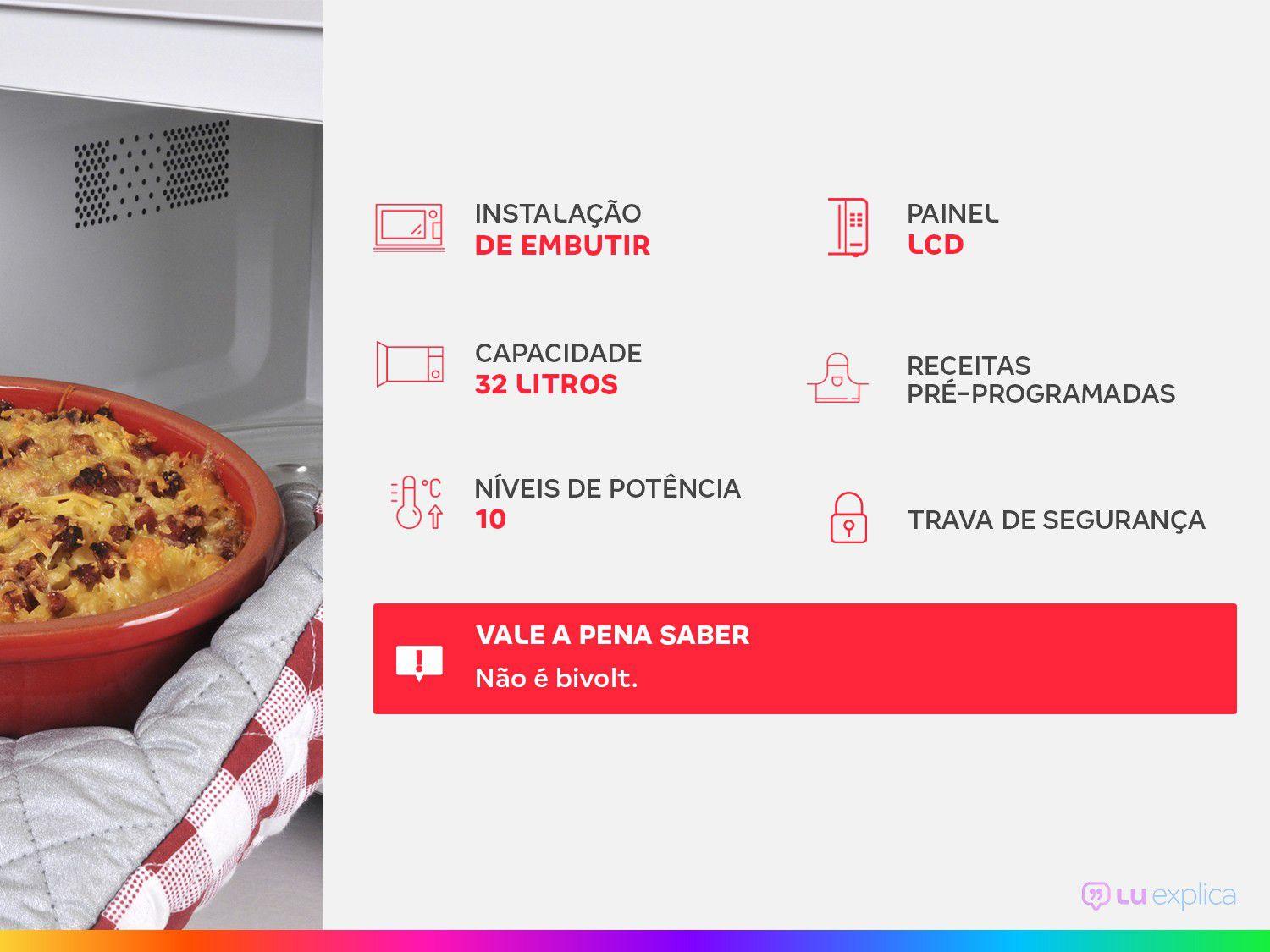 Micro-ondas Brastemp 32L de Embutir Preto