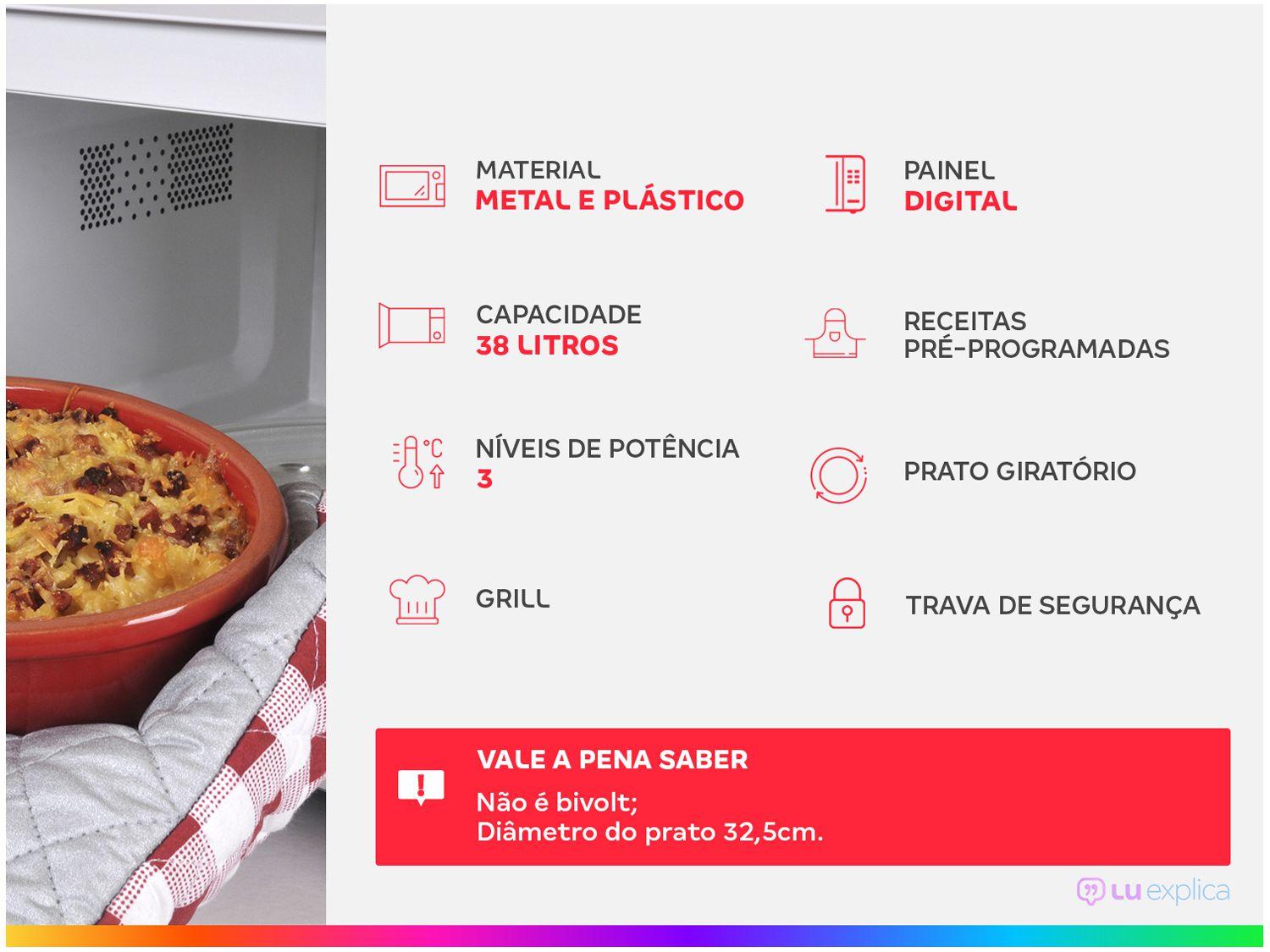 Micro-ondas Brastemp 38L com Grill
