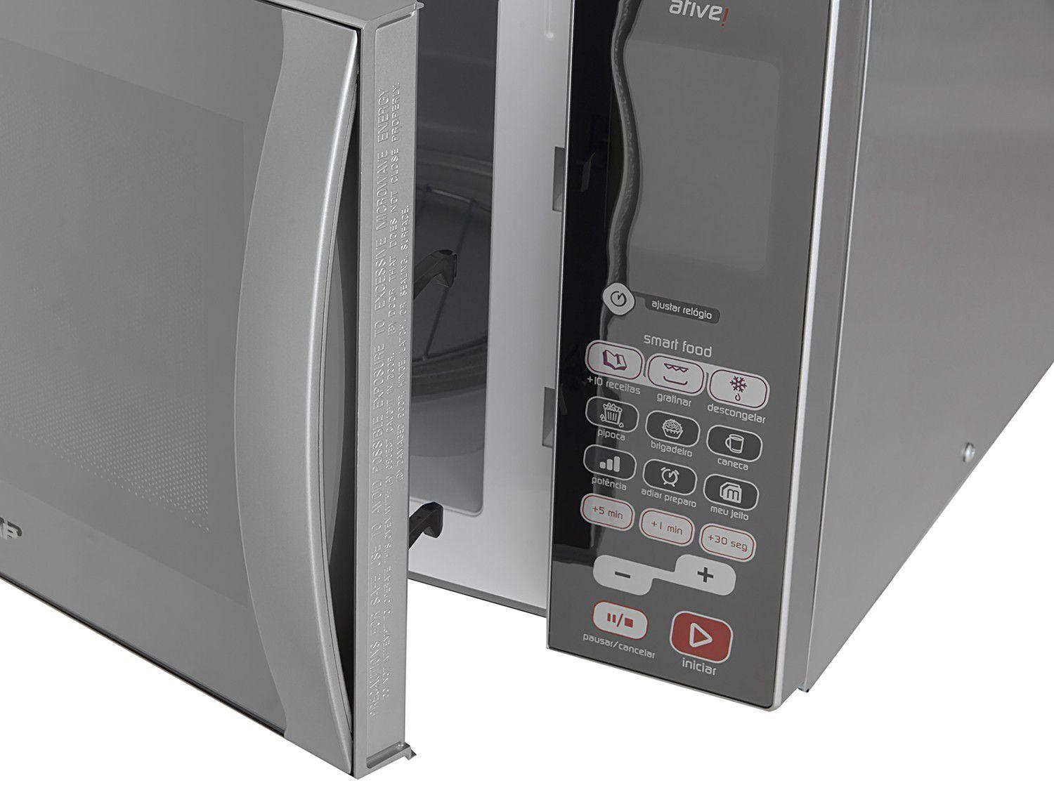 Micro-ondas Brastemp 38L Espelhado com Grill Ative! BMJ38 ARANA