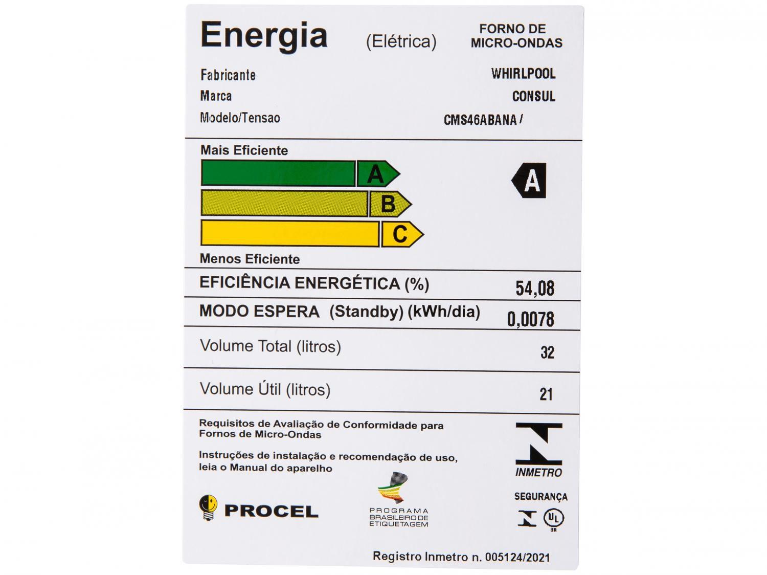 Micro-ondas Consul 32L Branco CMS46AB