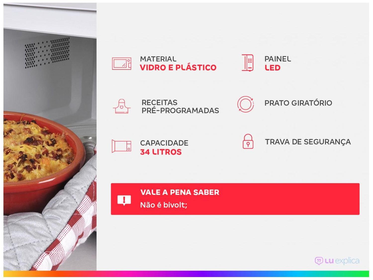 Micro-ondas Continental 34L MC34B Branco