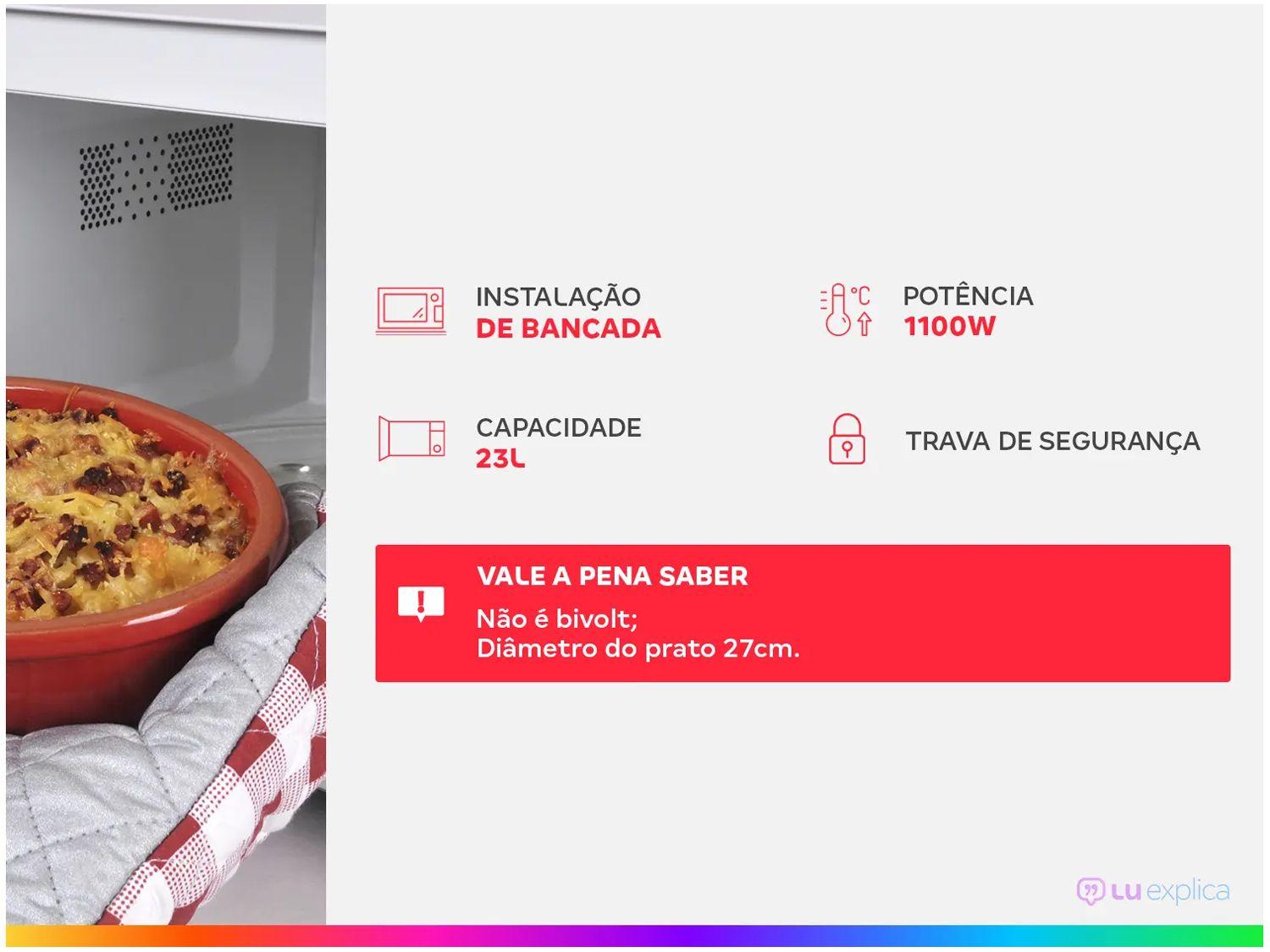 Micro-ondas Electrolux 23L Branco Efficient