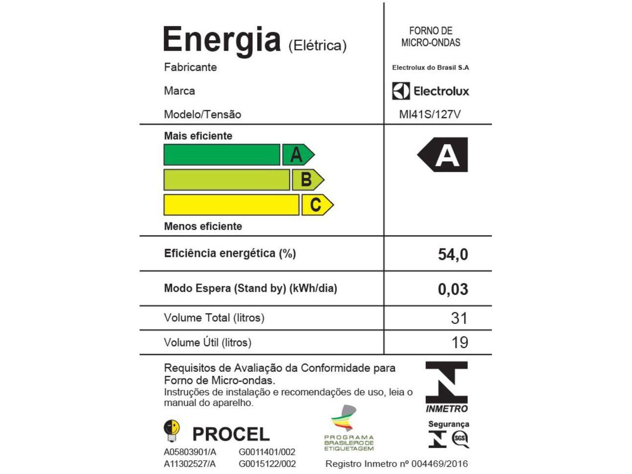 Micro-ondas Electrolux 31L