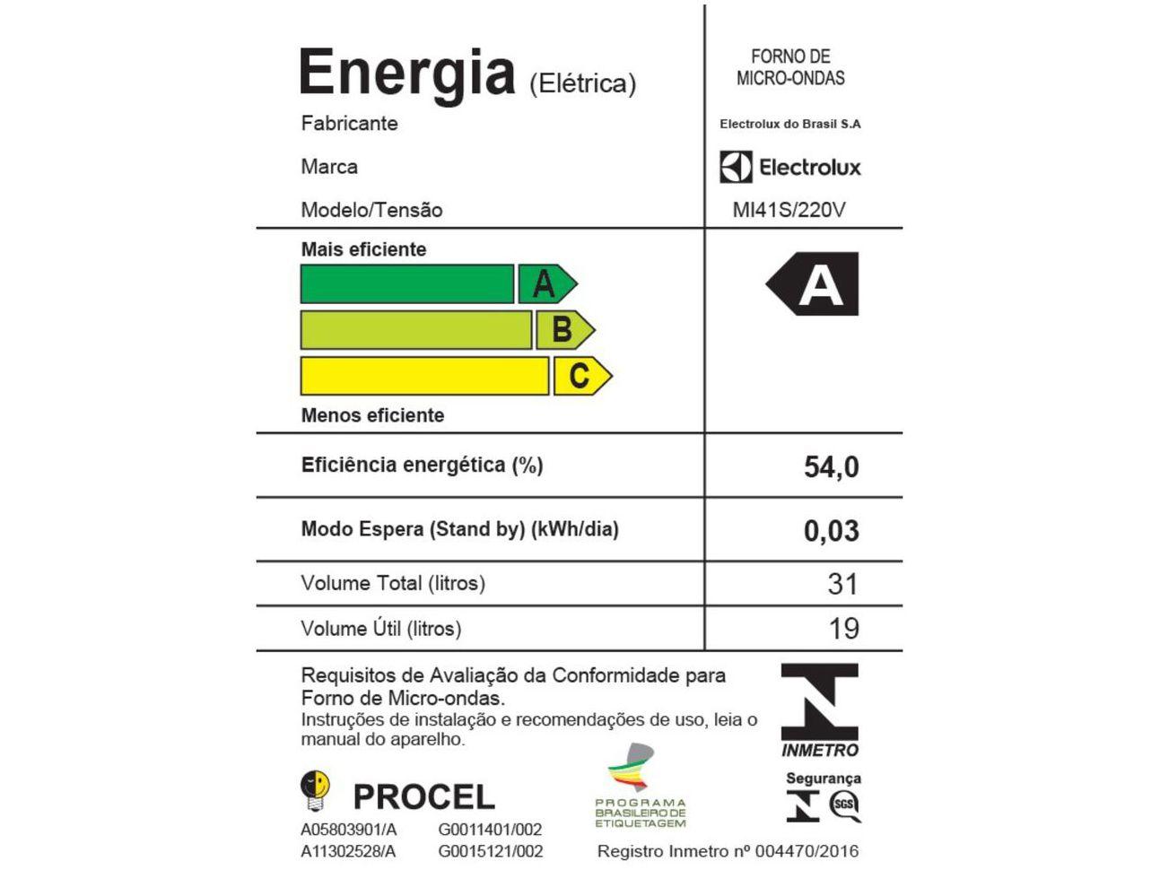 Micro-ondas Electrolux 31L