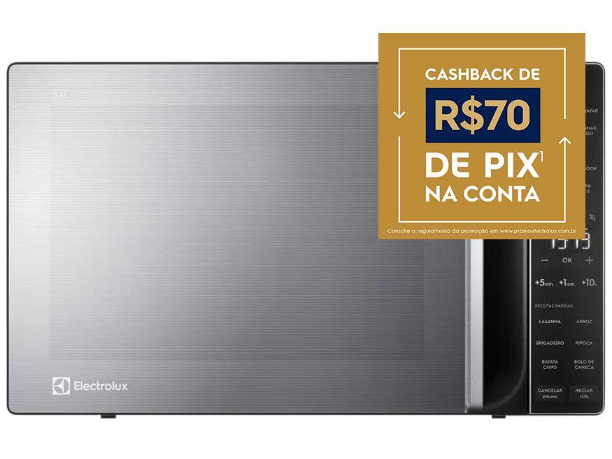 Micro-ondas Electrolux 36L Prata e Preto Espelhado Efficient ME36S