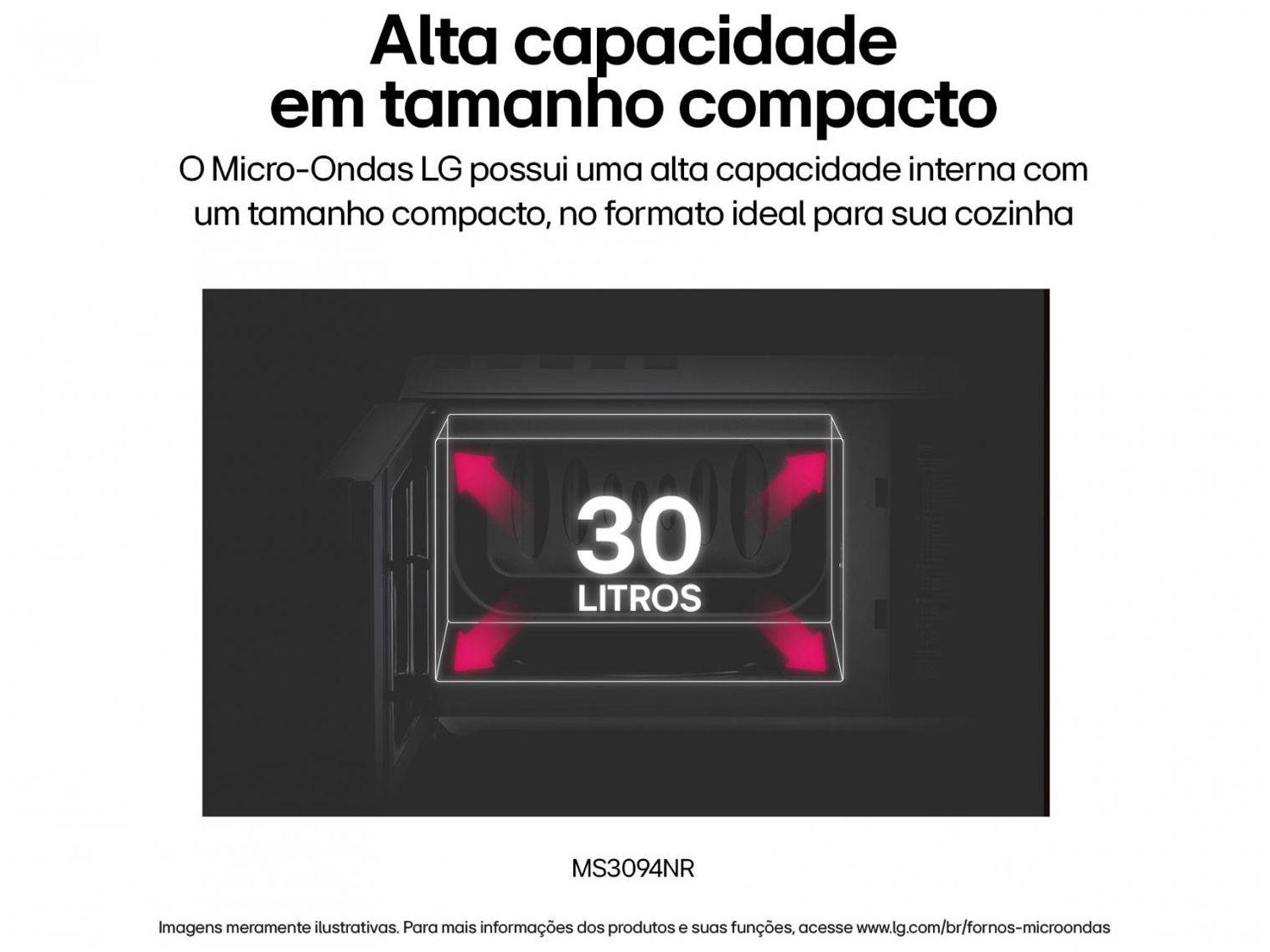 Micro-ondas LG 30L Espelhado Solo NeoChef MS3094NR.FBKFLGZ