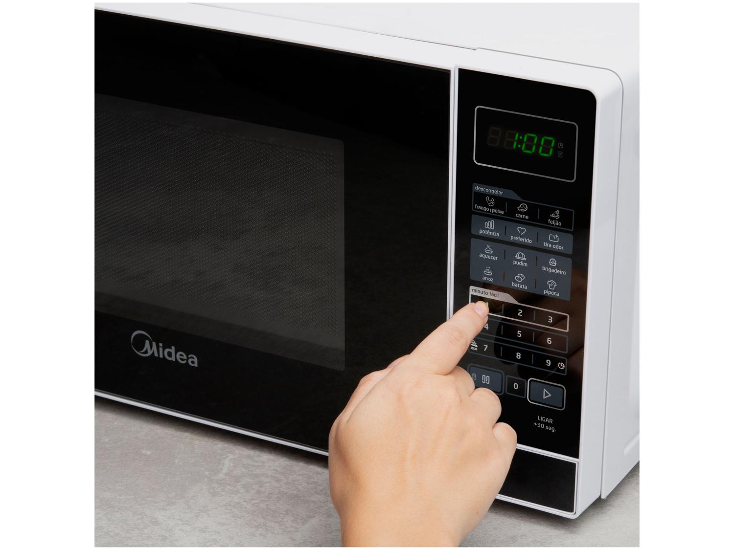 Micro-ondas Midea 20L Branco e Preto MRAS21