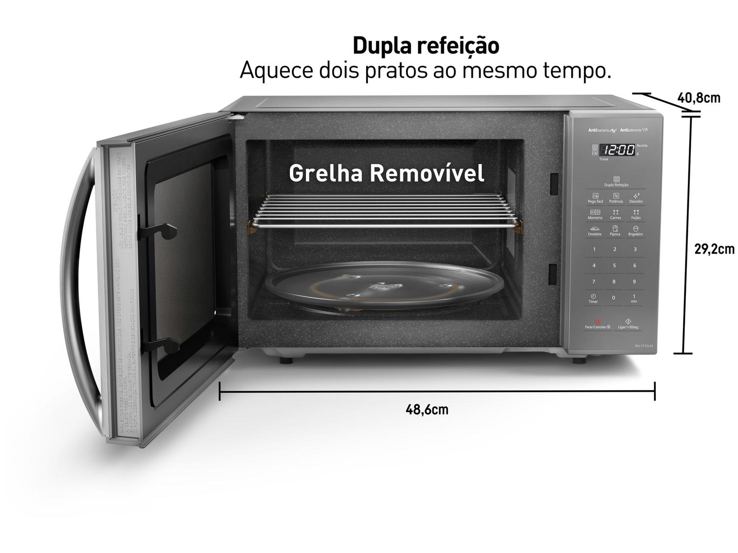 Micro-ondas Panasonic 27L NN-ST55LM Prata