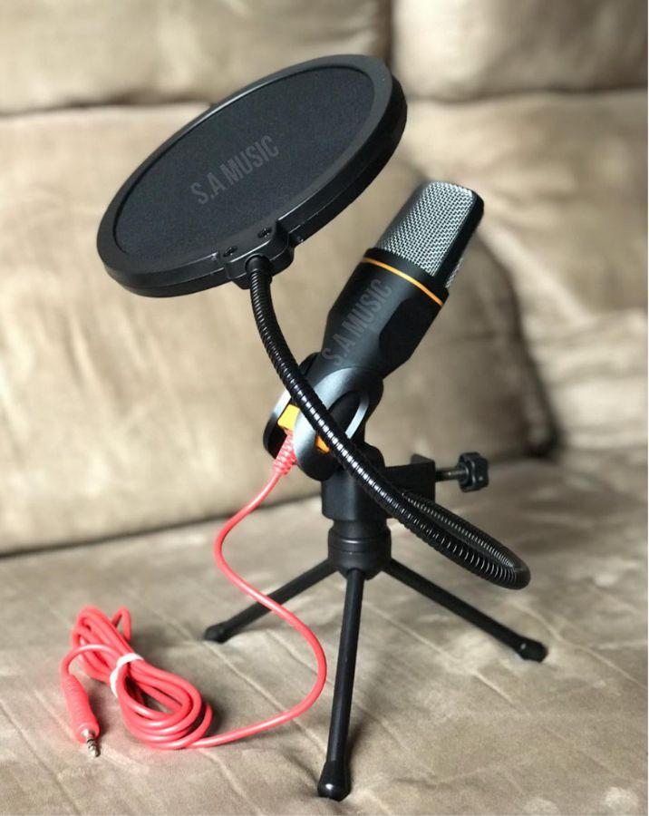 Microfone Condensador SF666 SF 666 + Pop Filter Youtuber S.A Music