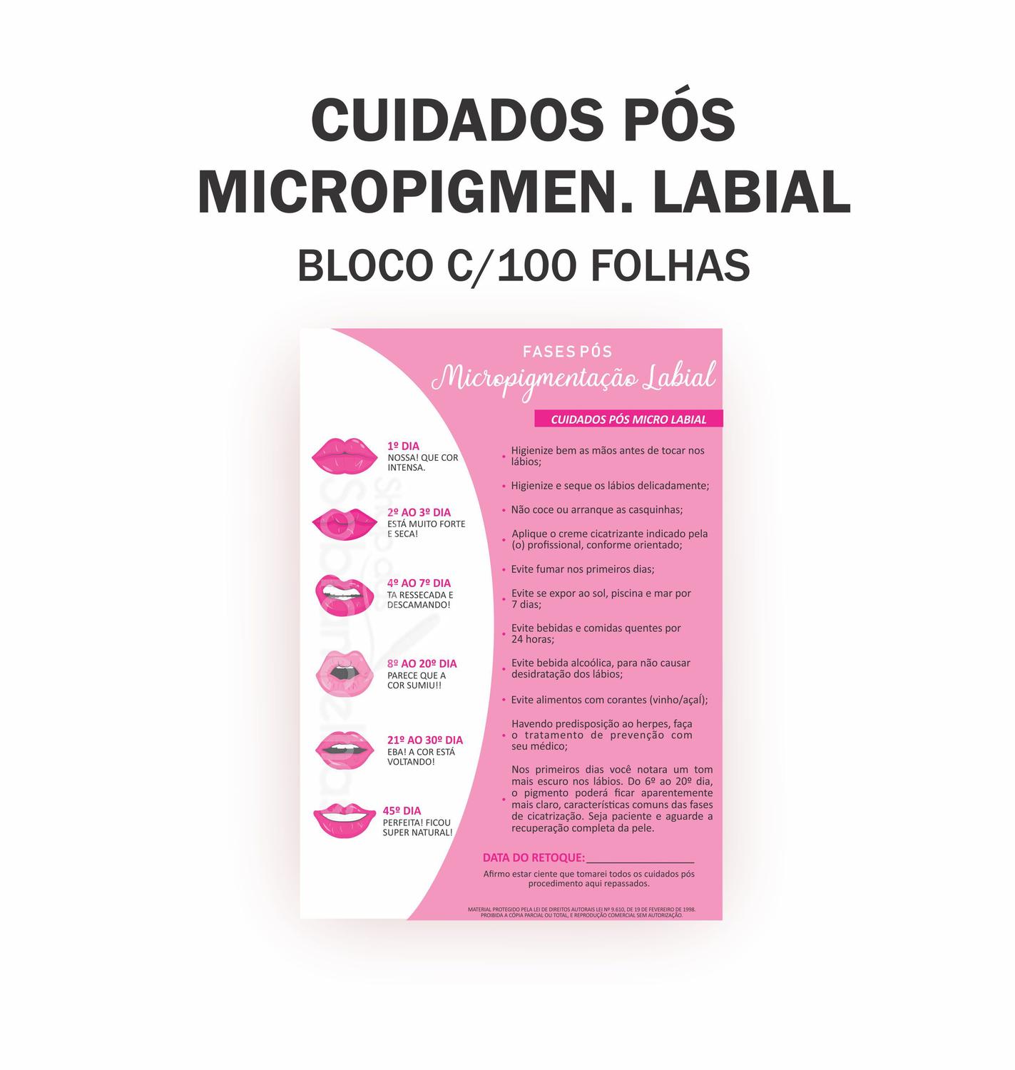 Ficha Anamnese Para Micropigmentação - 10 Unid