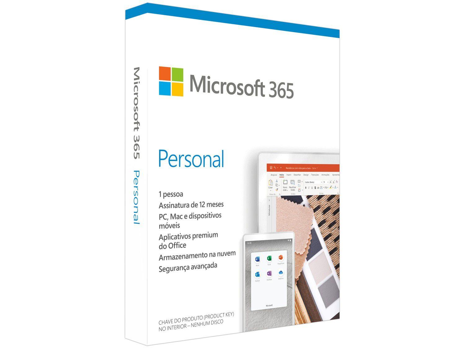 Microsoft 365 Personal Office 365 apps 1TB - 1 Usuário Assinatura Anual -  Software - Magazine Luiza