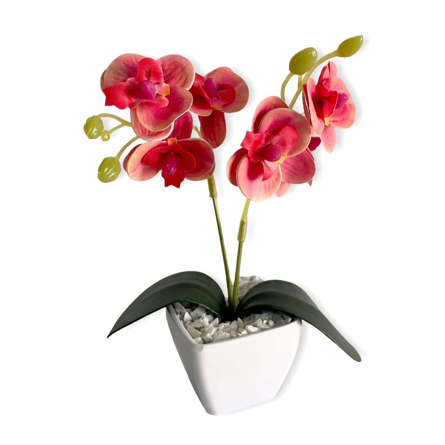 Mini Arranjo De Orquídea Siliconada Toque Real No Vasinho Quadrado - Flor  Artificial Colorida - BM Utilidades - Flores Artificiais - Magazine Luiza