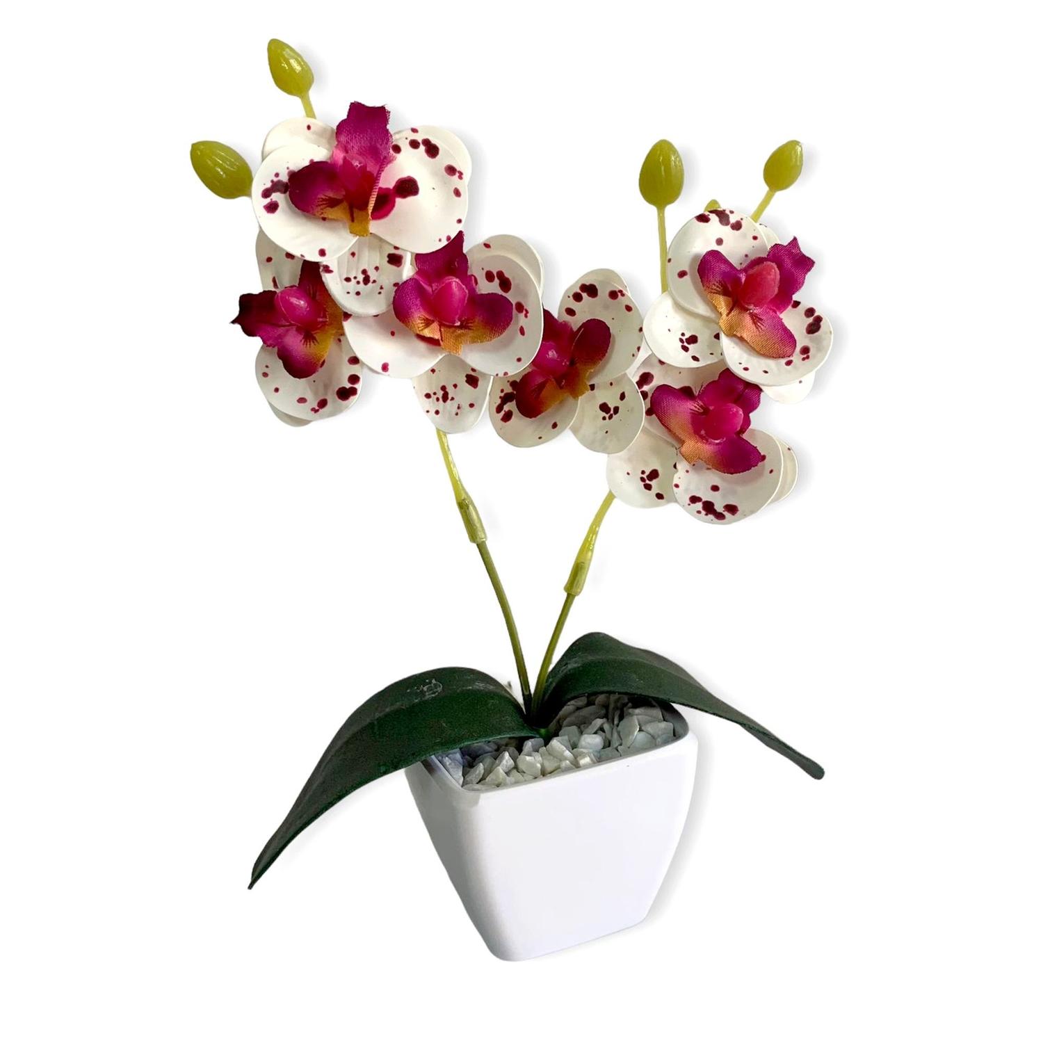 Mini Arranjo De Orquídea Siliconada Toque Real No Vasinho Quadrado - Flor  Artificial Colorida - BM Utilidades - Flores de Natal - Magazine Luiza