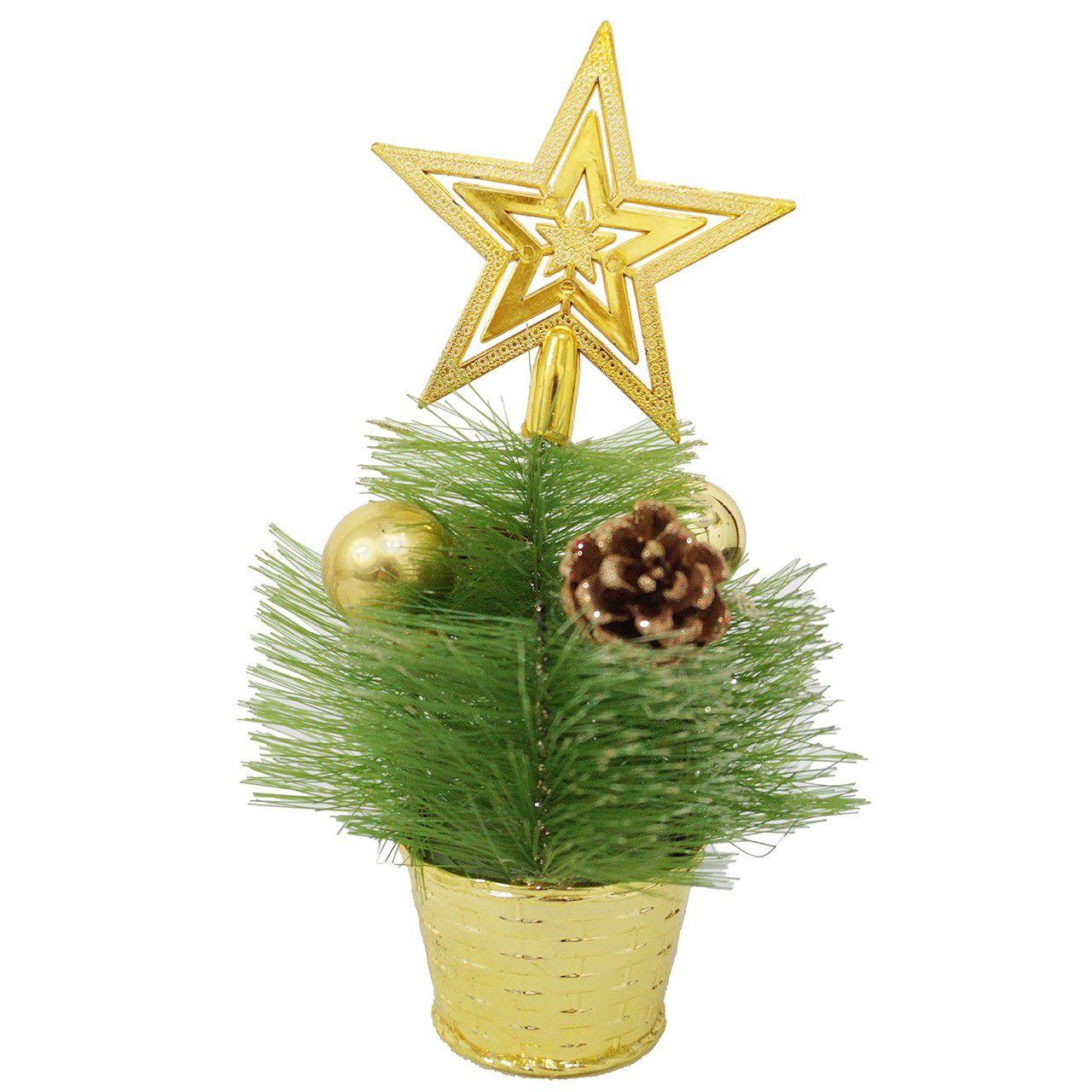 Mini árvore de Natal dourada 21 cm - D&A - Árvore de Natal - Magazine Luiza