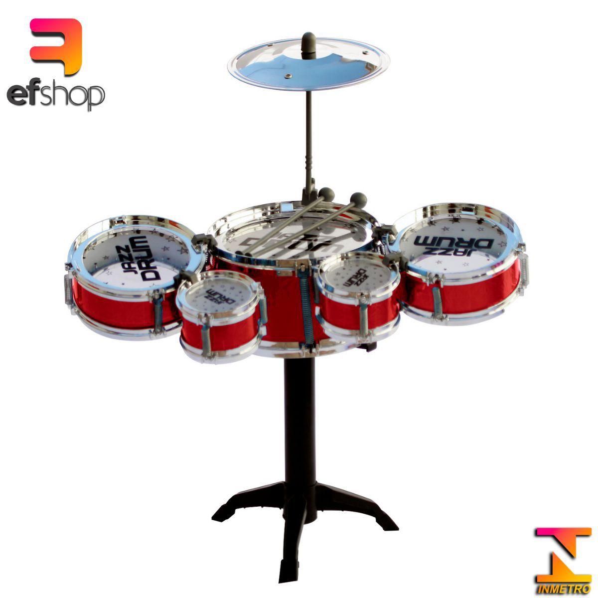 Mini Bateria Musical Infantil Completa Brinquedo C/ Baqueta - Importway ...