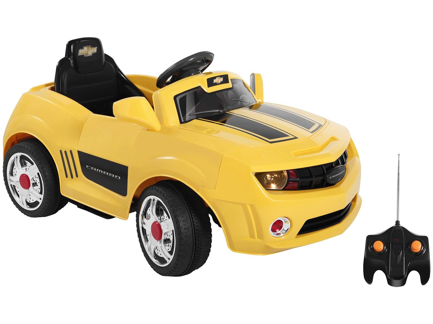 Mini Carro Elétrico Infantil Camaro 6V com Controle Remoto 2 Marchas Bandeirante Mini Carros