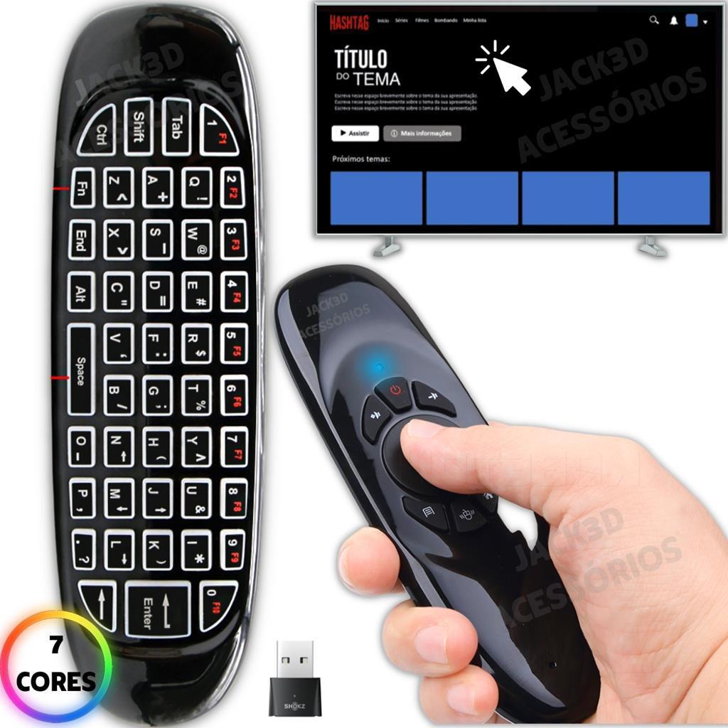 Controle Mini Teclado Air Mouse Wireless Sem Fio Android em