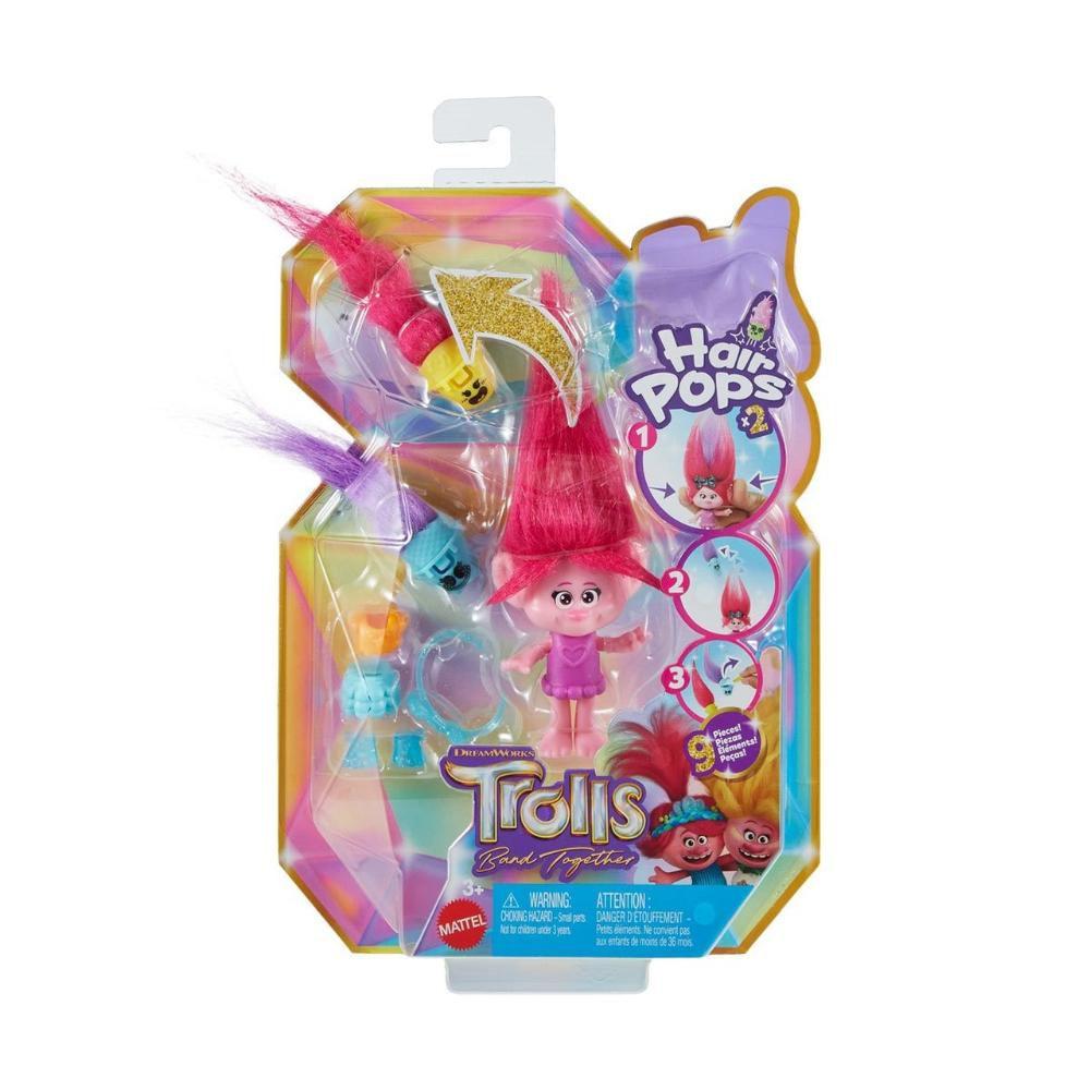 Mini Figura Trolls Poppy 7cm Hair Pops C/ Acessórios Mattel Mini Figura Trolls Poppy 7cm Hair Pops C/ Acessórios Mattel