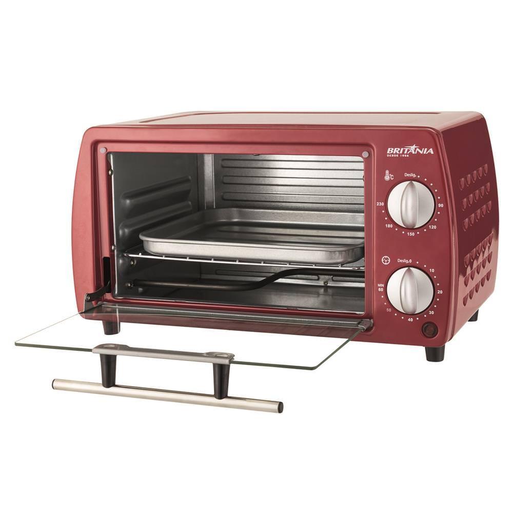Mini Forno Elétrico 10 Litros com forma Britânia Vermelho - Forno ...