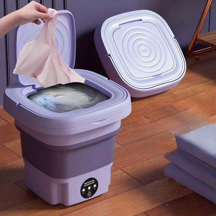 Imagem de Mini Máquina De Lavar Roupa Dobrável Portátil 9 Litros Moderna Máquina de Lavar Automática Roupa Interior de Viagem