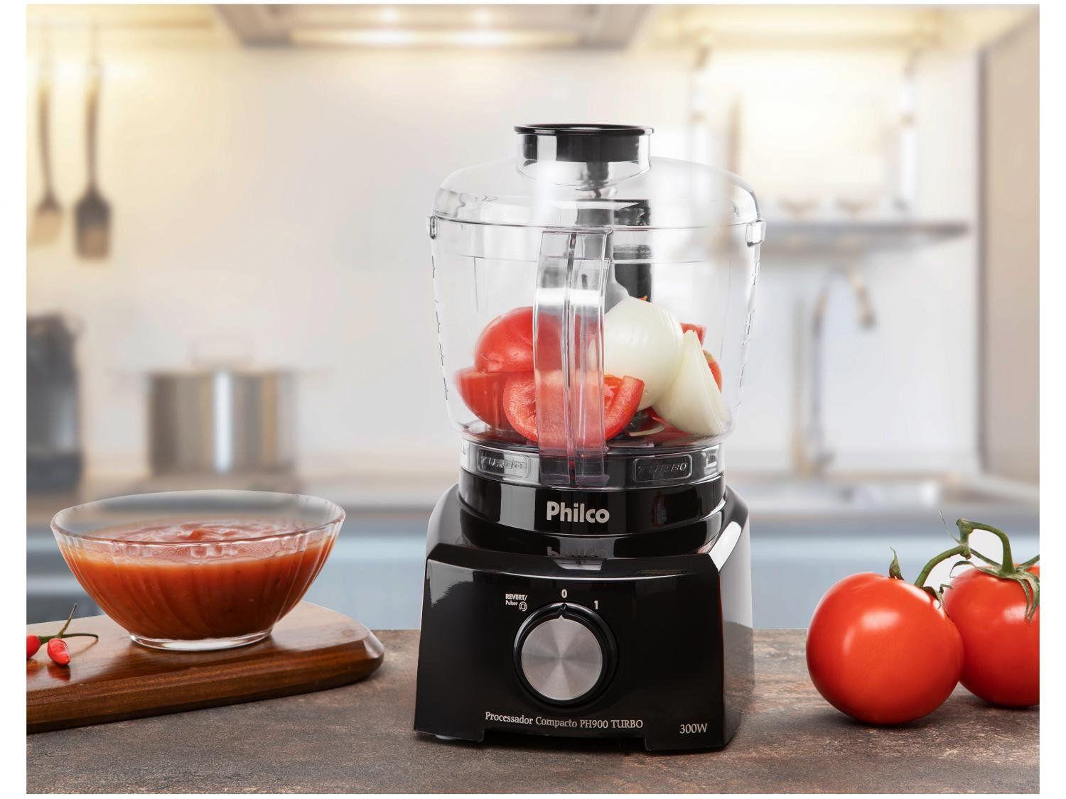 Mini Processador de Alimentos Philco 300W Preto PH900 Turbo 3 em 1