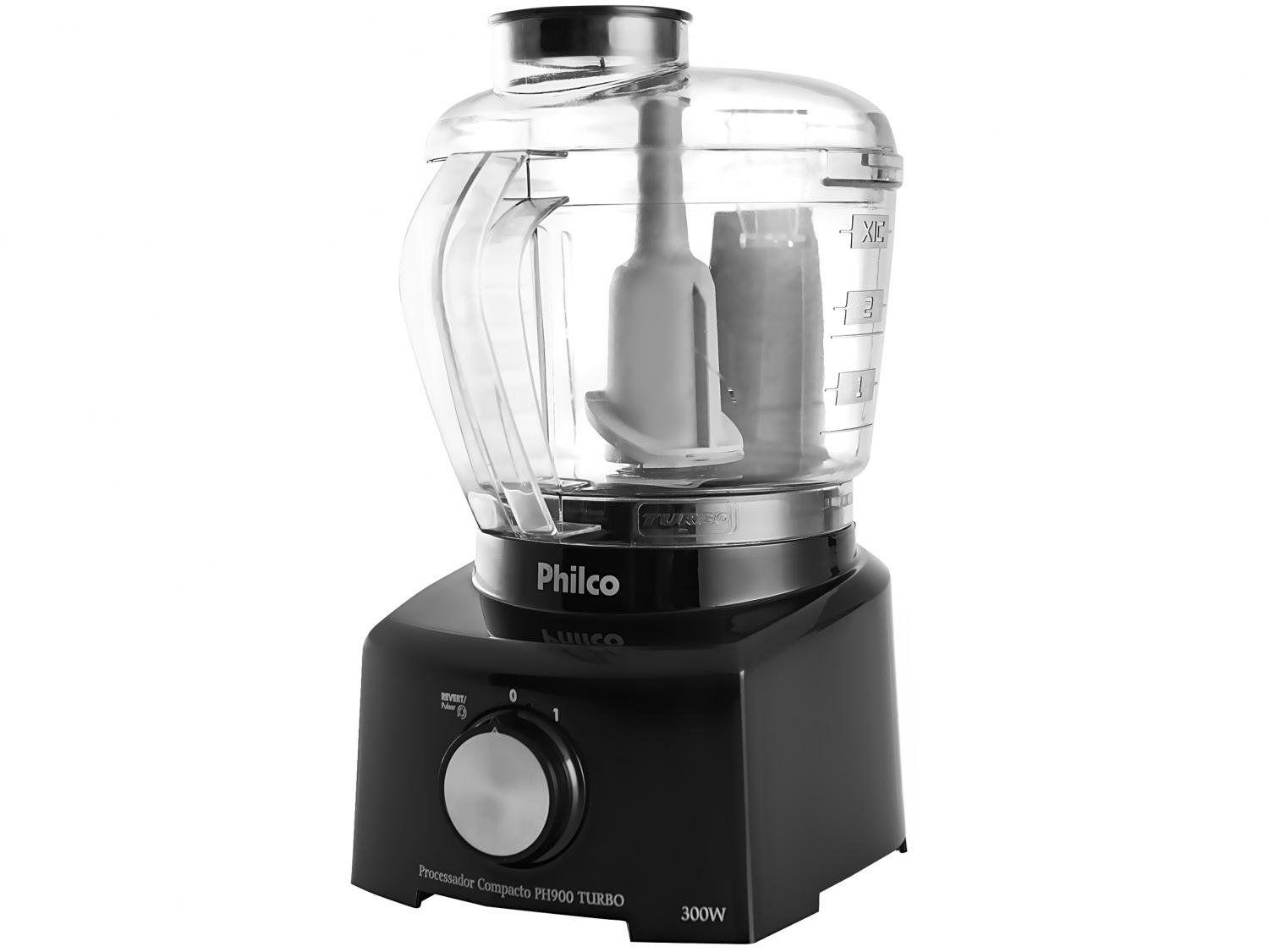 Mini Processador de Alimentos Philco 300W Preto PH900 Turbo 3 em 1