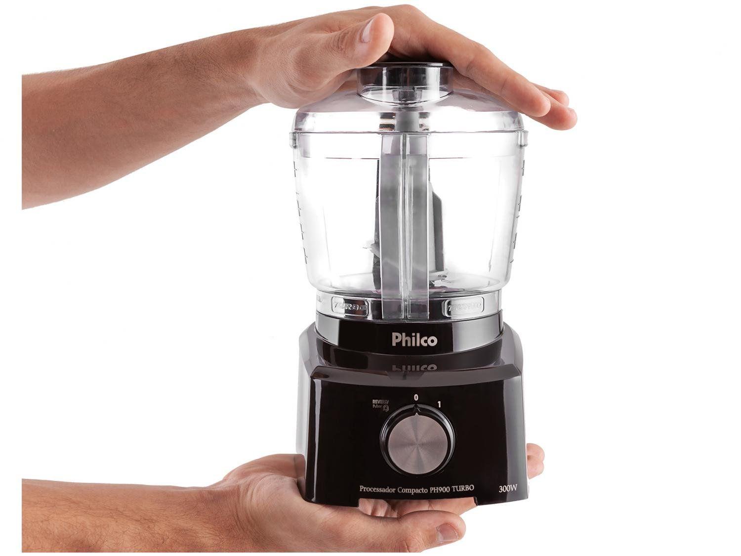Mini Processador de Alimentos Philco 300W Preto PH900 Turbo 3 em 1