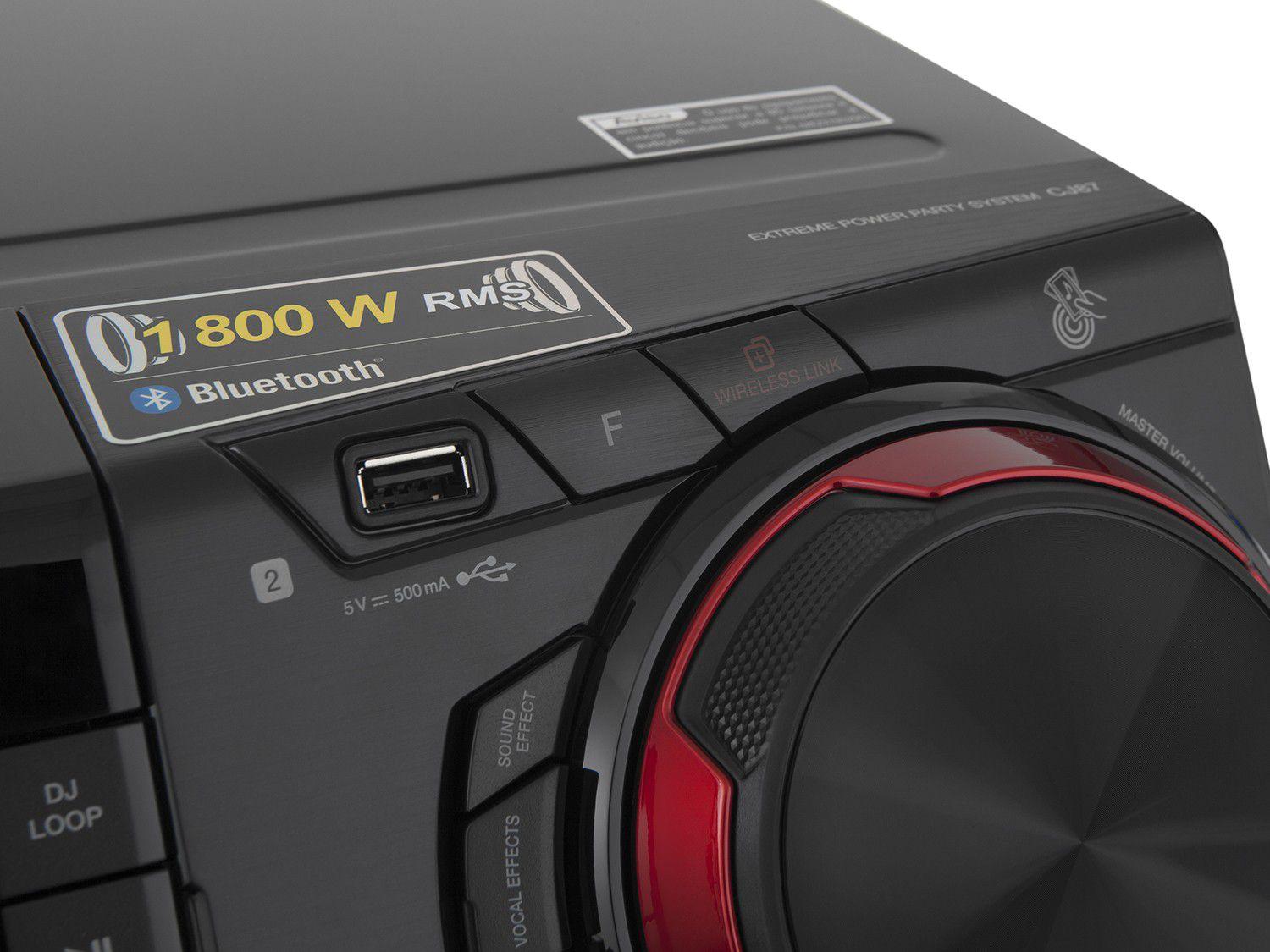 Mini System LG Bluetooth 1800W CD Player AM/FM USB X Boom CJ87 Mini