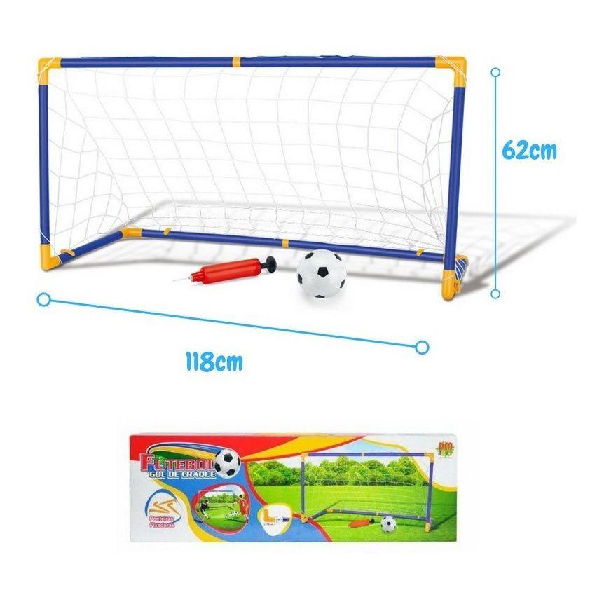 Kit 2 Mini Trave Gol De Futebol Infantil Jogo Com Bola