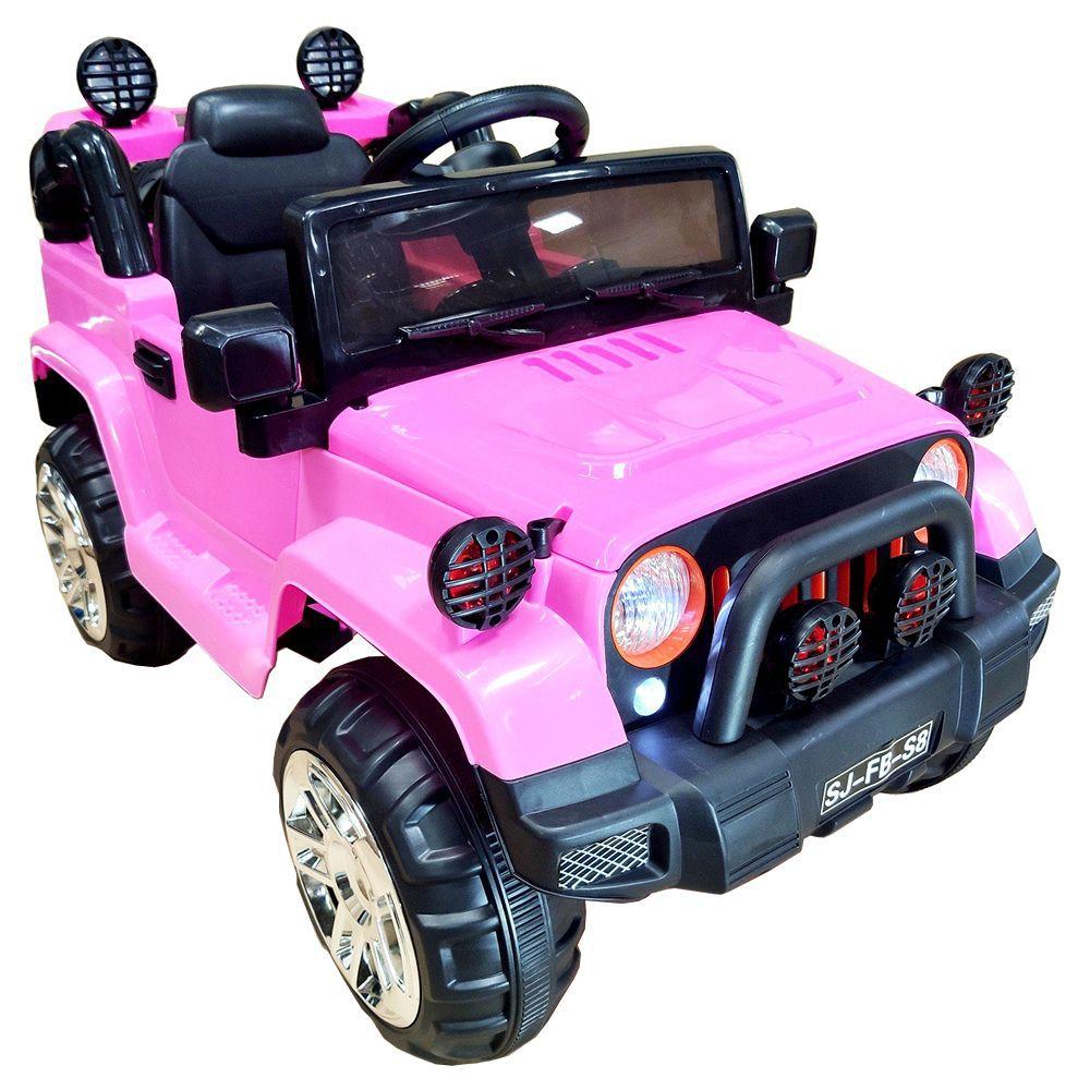 Mini Veículo Infantil Elétrico 3x1 Jipe 12v Controle Remoto Rosa Glee ...