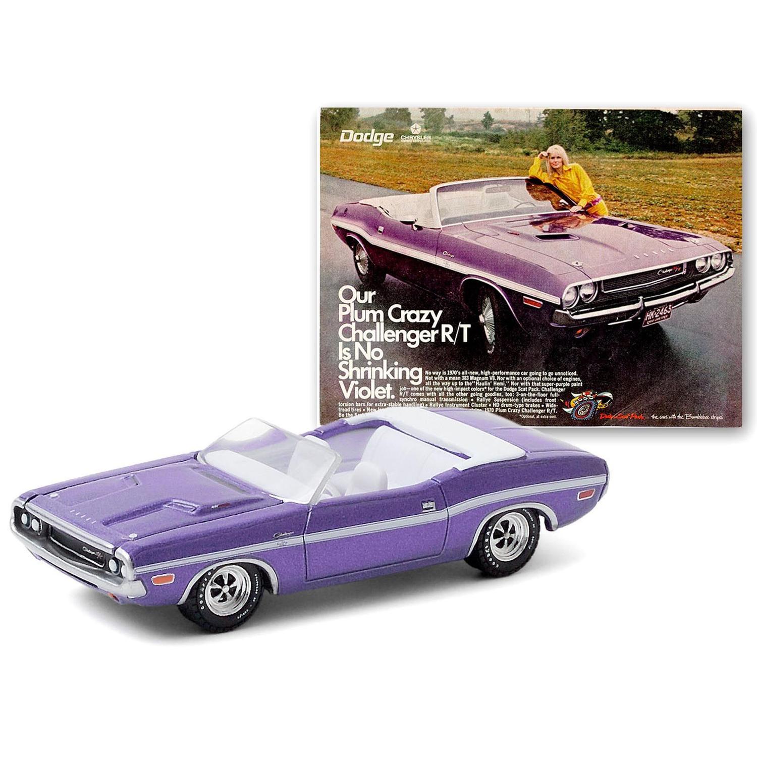 Miniatura 1 64 1970 Dodge Challenger R T Convertible Vintage Ad Cars 3 Greenlight Carrinhos E Cia Magazine Luiza