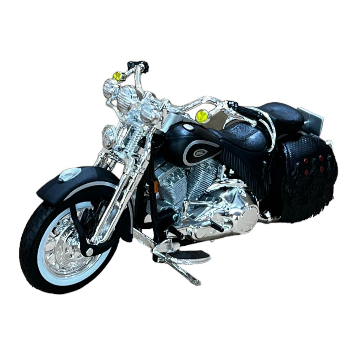 Maisto Harley-Davidson FLSTF 1:10 白青 書き下ろし ②