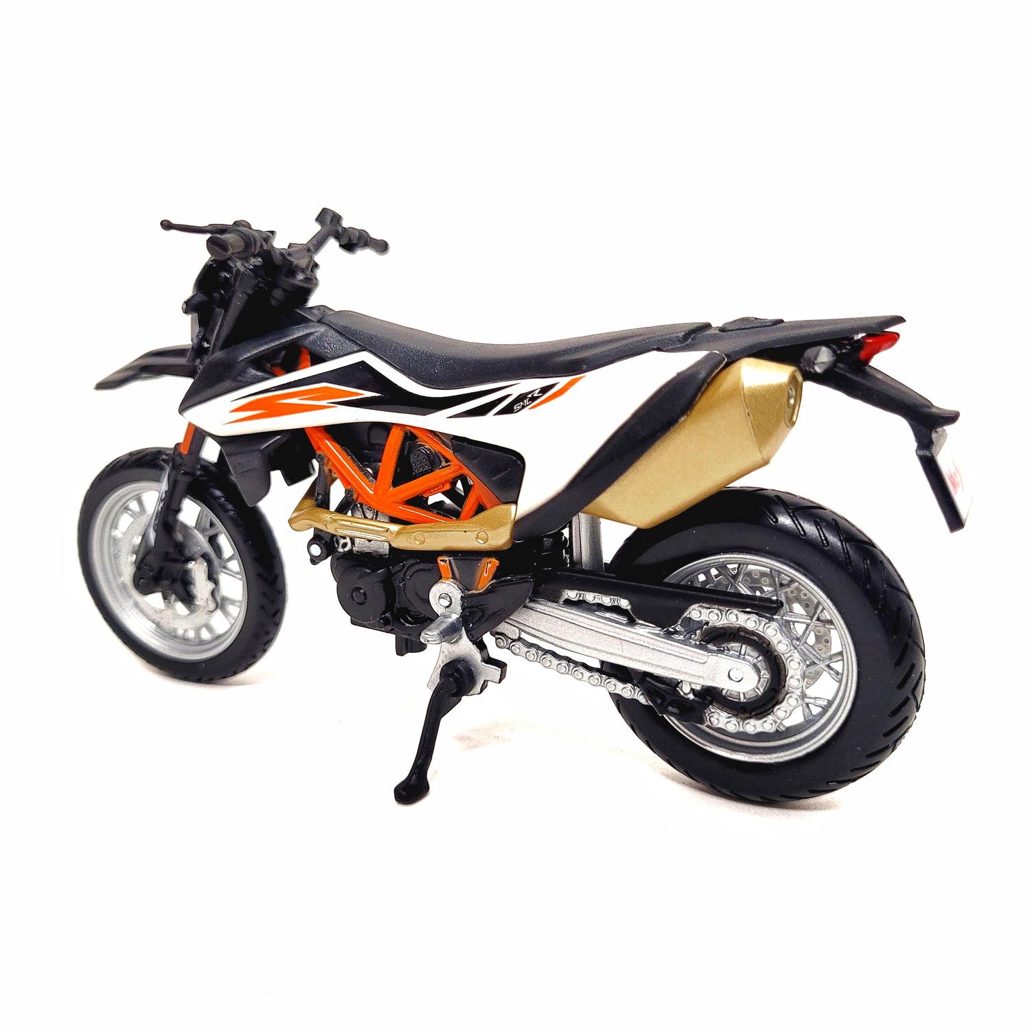 Modellino Moto KTM 690 SMC R In Scala 1/12 - Maisto, Arancione E Blu, Metallo