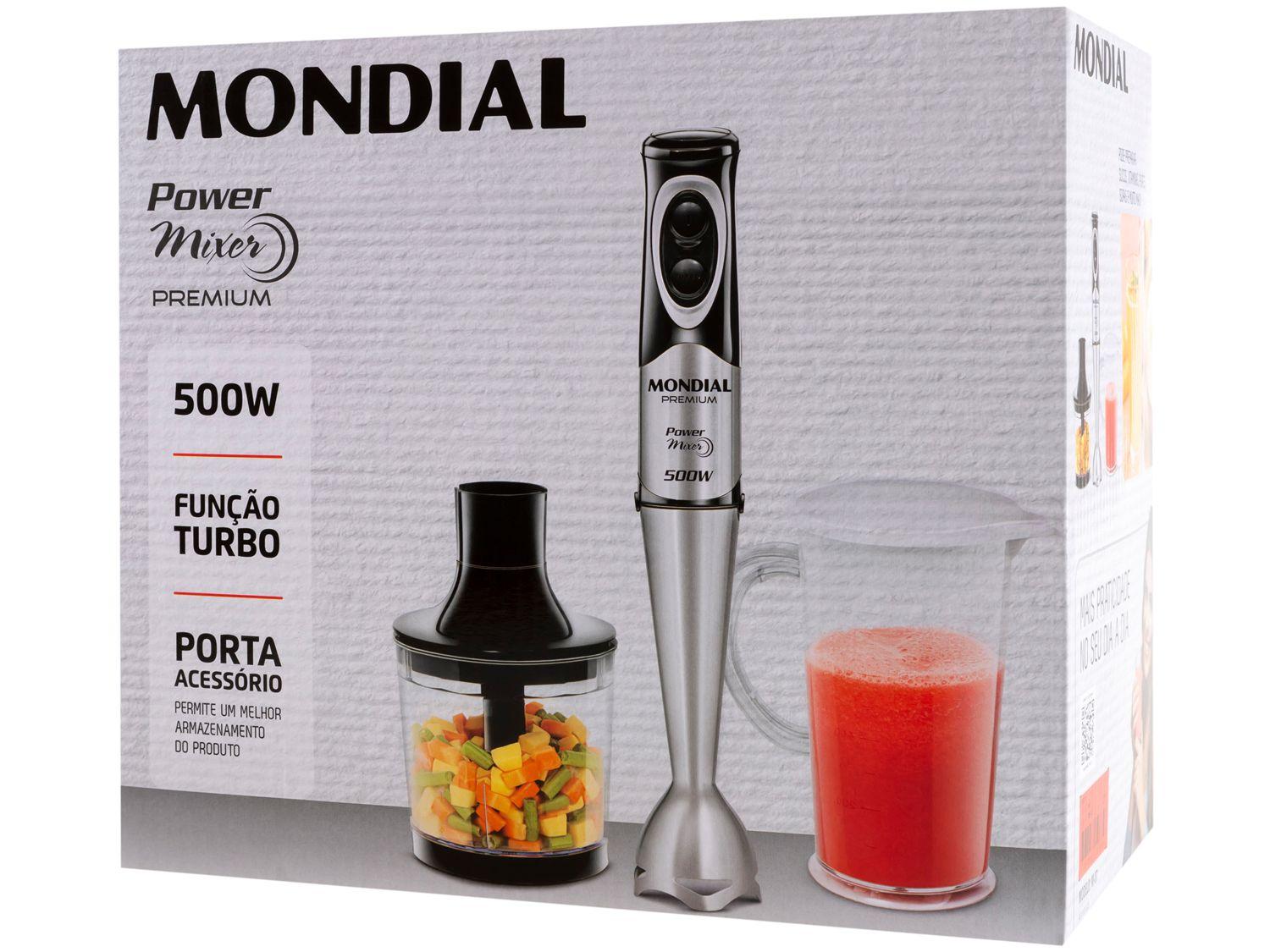 Mixer 2 em 1 Mondial 500W Preto e Prata Power Mixer Premium M-07 2 Velocidades