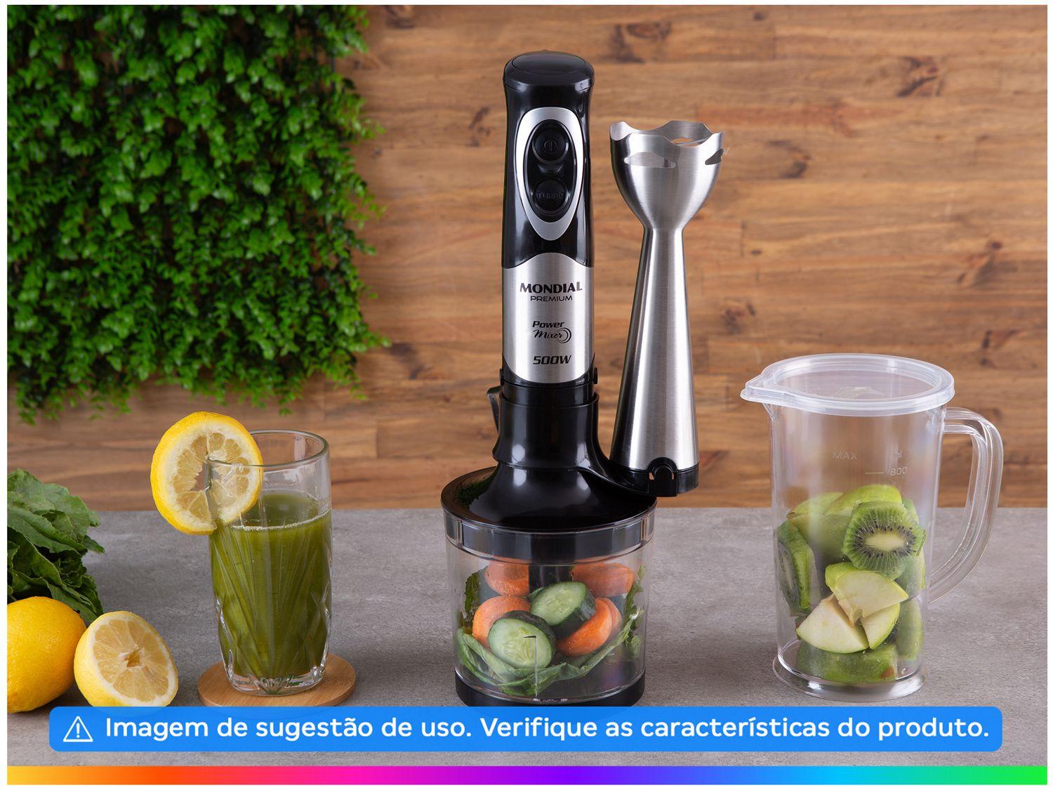 Mixer 2 em 1 Mondial 500W Preto e Prata Power Mixer Premium M-07 2 Velocidades