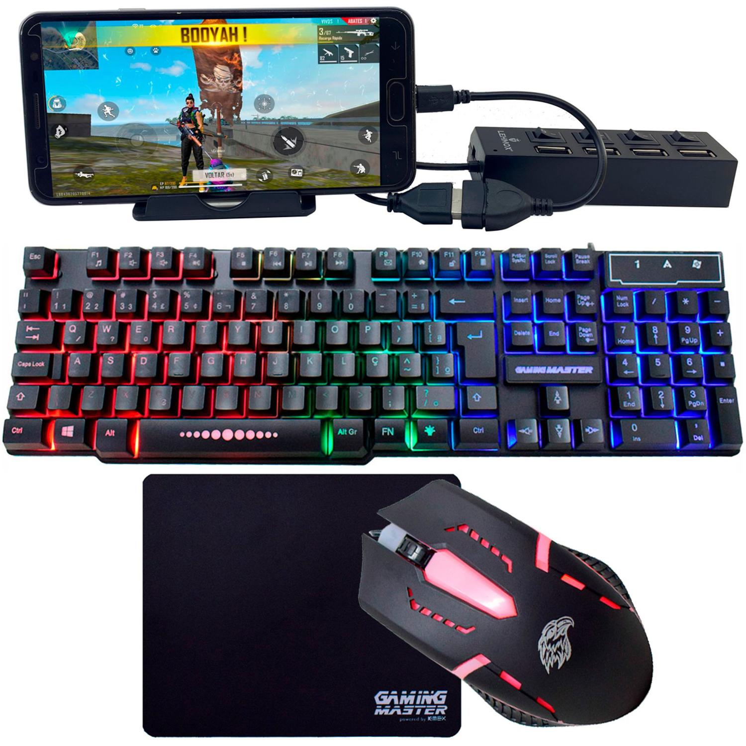 Mobilador Kit Gamer Teclado e Mouse Para Celular PUB FF - LM - Kit Gamer -  Magazine Luiza