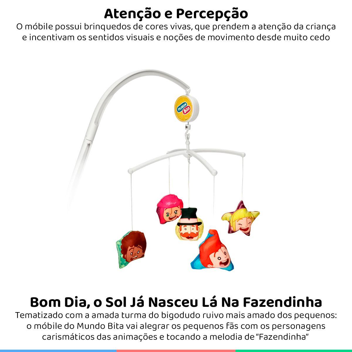 Móbile Musical de Berço Para Bebê Com Personagens de Pelúcias e Musica  Aconchegante Mundo Bita - Móbile e Arco - Magazine Luiza