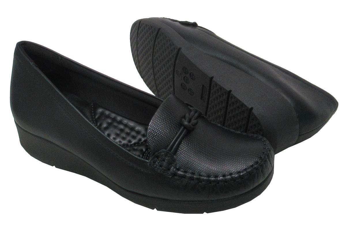mocassim comfortflex anabela feminino