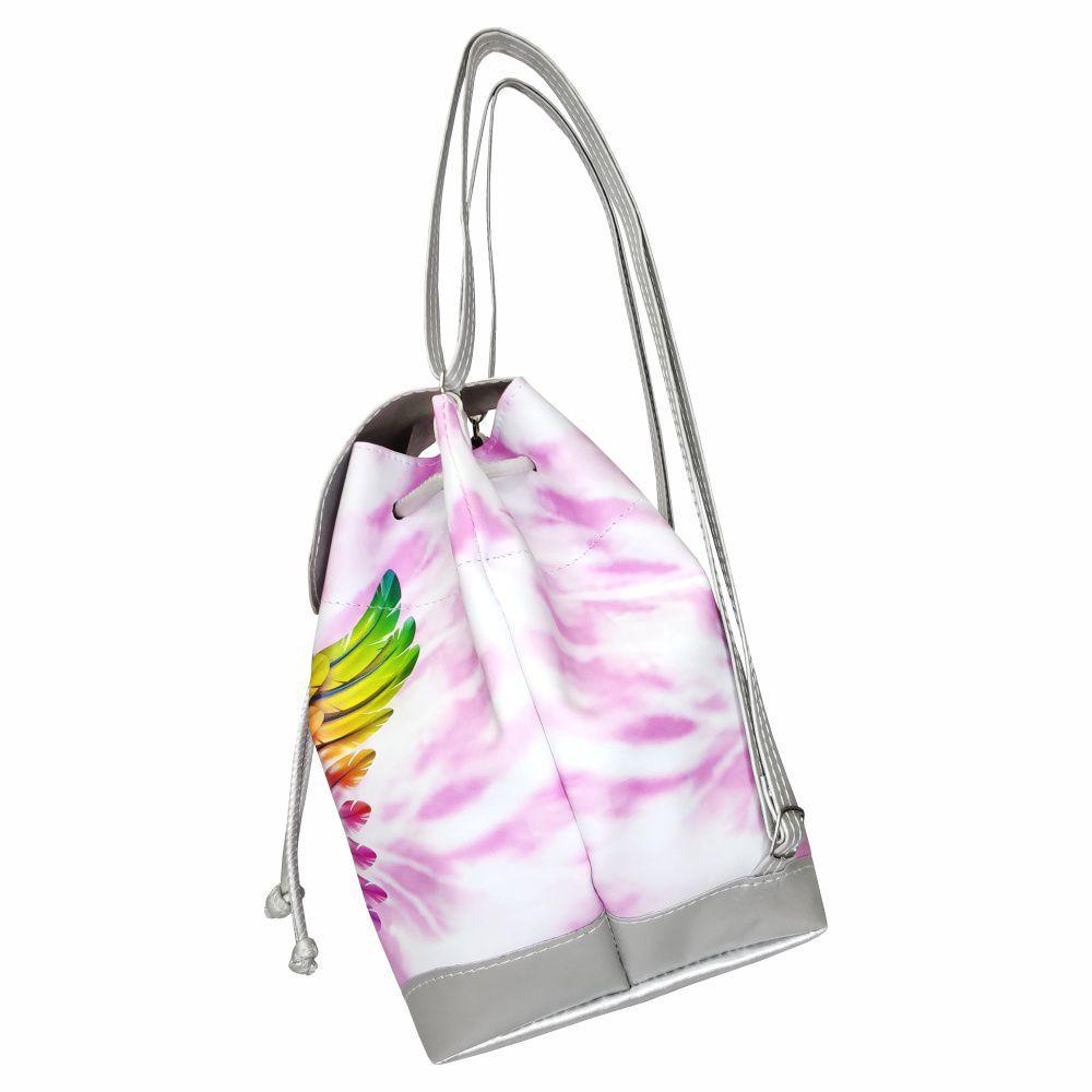 holographic drawstring bolsa