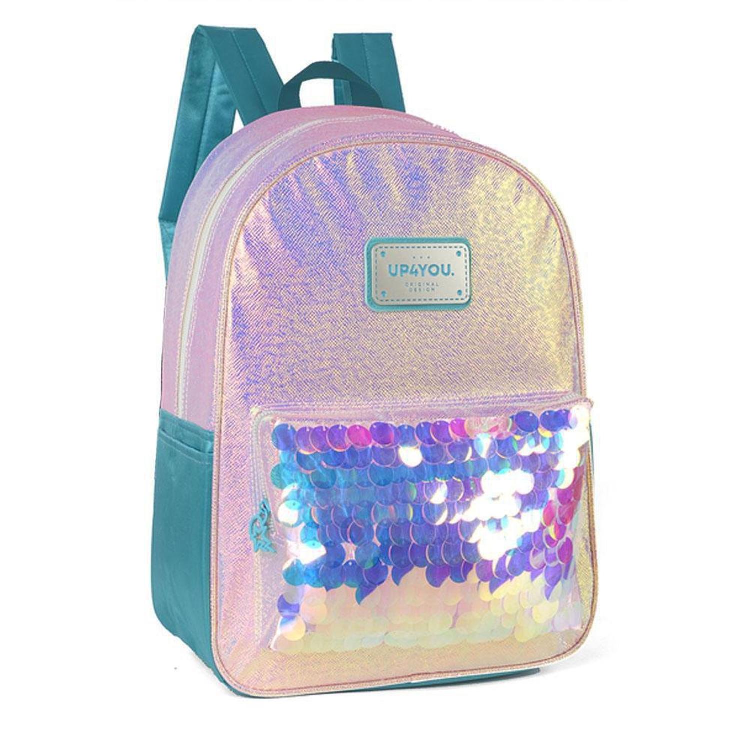 Mochila Costas UP4YOU Larissa M. Holográfica Prata Luxcel - Material  Escolar - Magazine Luiza