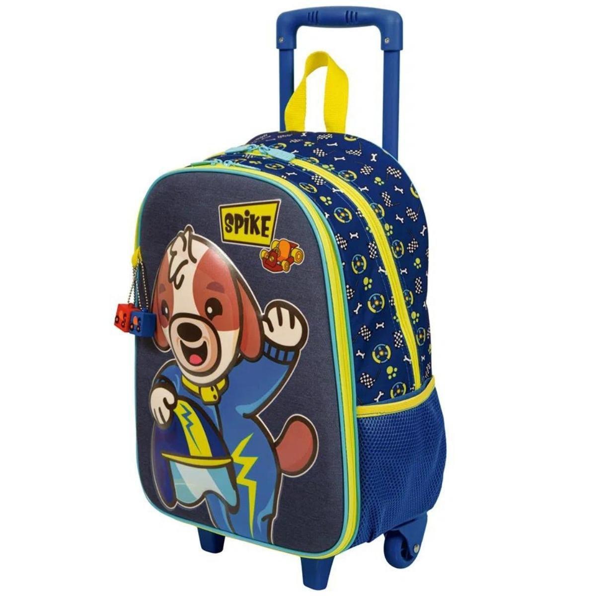 Mochila de Rodinhas Escolar Infantil Masculina Azul Spike - Sestini ...