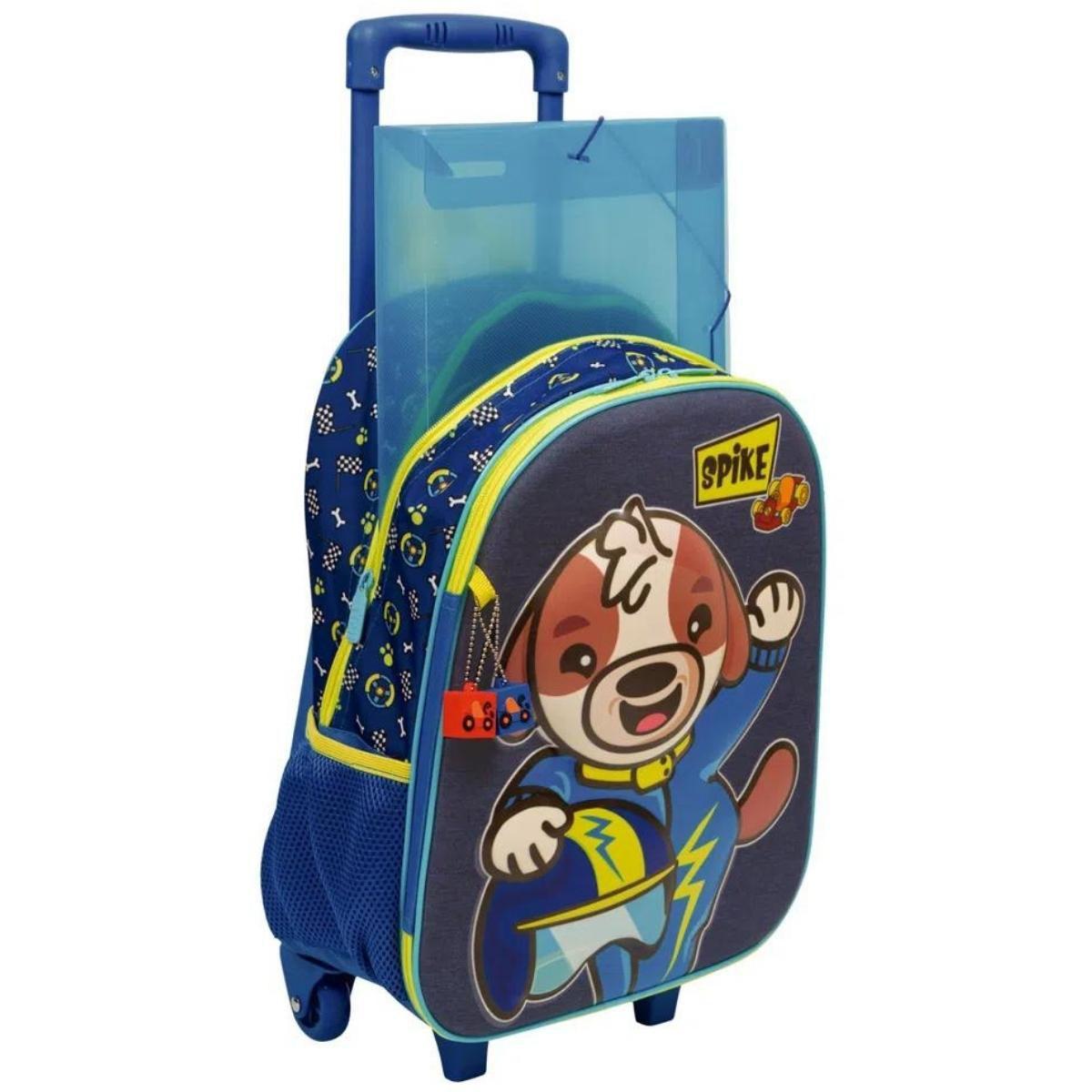 Mochila de Rodinhas Escolar Infantil Masculina Azul Spike - Sestini ...