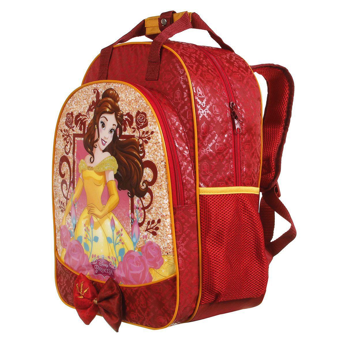 Mochila Escolar Bela e a Fera + Estojo 3 Divisões Disney - Dermiwil ...